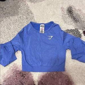 gymshark blue vital seamless longsleeve size S
